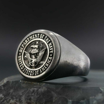 US Navy Round Ring by SWISS PLUS - Military Rings