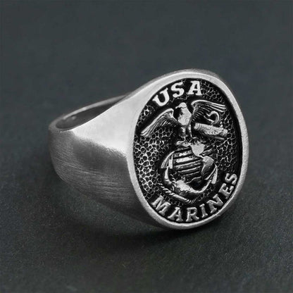 US Marines Eagle Ring by SWISS PLUS - Military Rings