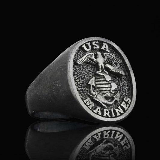 US Marines Eagle Ring by SWISS PLUS - Military Rings - view 2