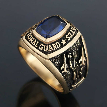 US National Guard Blue Stone Ring by SWISS PLUS - Military Rings - view 4