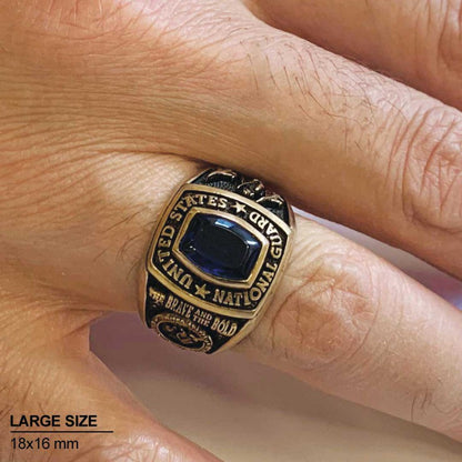 US National Guard Blue Stone Ring by SWISS PLUS - Military Rings - view 5