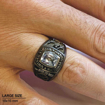 US National Guard Blue Stone Ring by SWISS PLUS - Military Rings - view 6