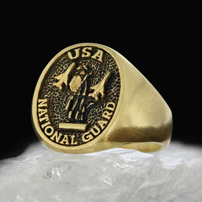 US National Guard Round Ring by SWISS PLUS - Military Rings