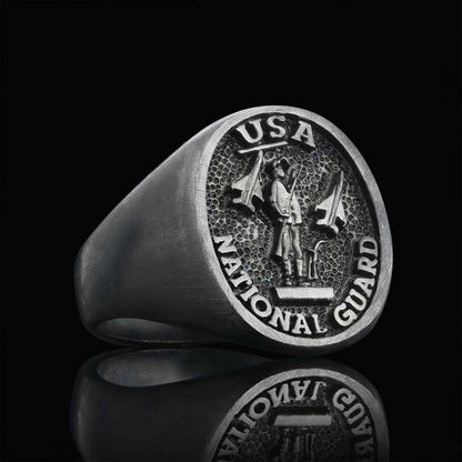 US National Guard Round Ring by SWISS PLUS - Military Rings - view 2