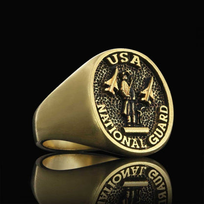 US National Guard Round Ring by SWISS PLUS - Military Rings - view 4