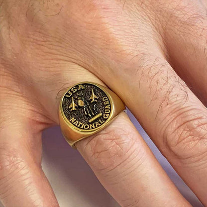 US National Guard Round Ring by SWISS PLUS - Military Rings - view 5