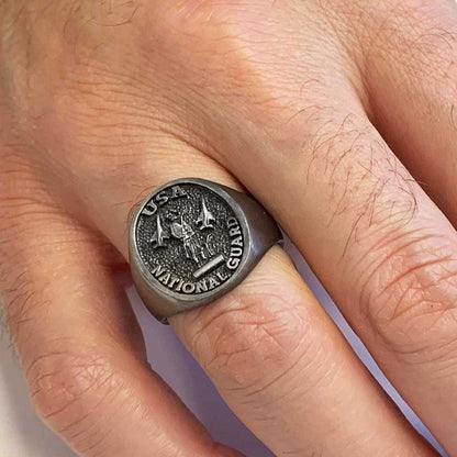 US National Guard Round Ring by SWISS PLUS - Military Rings - view 6