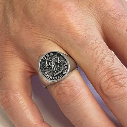 US National Guard Round Ring by SWISS PLUS - Military Rings - view 7