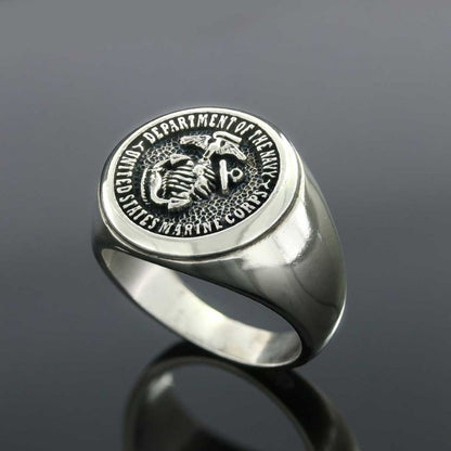 Us Marine Corps Round Shaped Navy Ring by SWISS PLUS - Military Rings - view 3