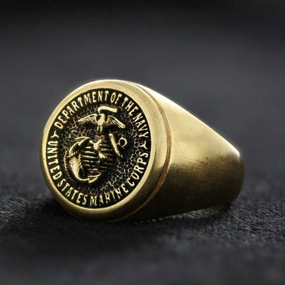Us Marine Corps Round Shaped Navy Ring by SWISS PLUS - Military Rings - view 4