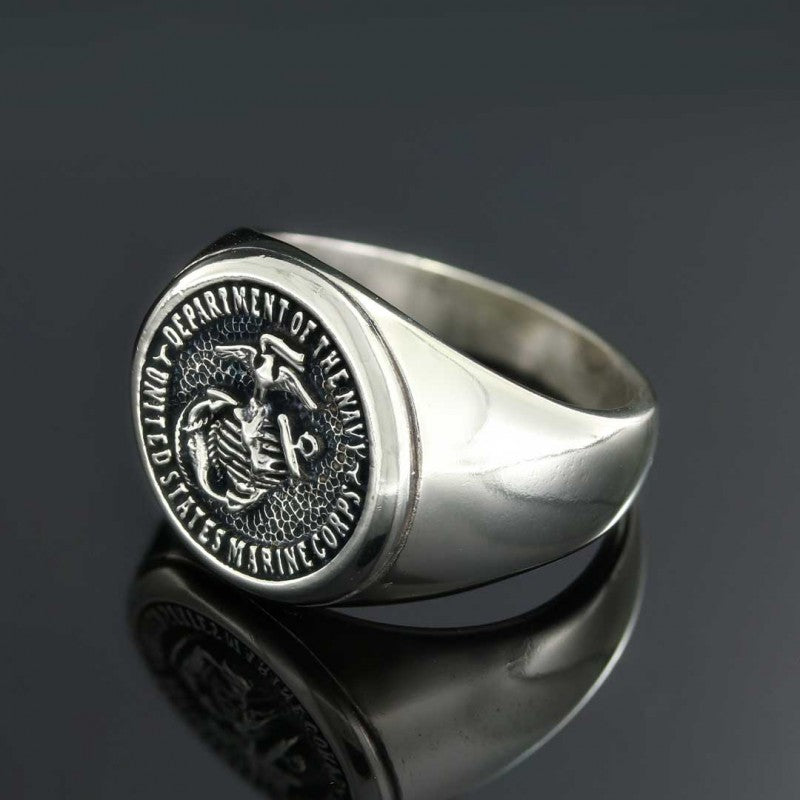 Us Marine Corps Round Shaped Navy Ring