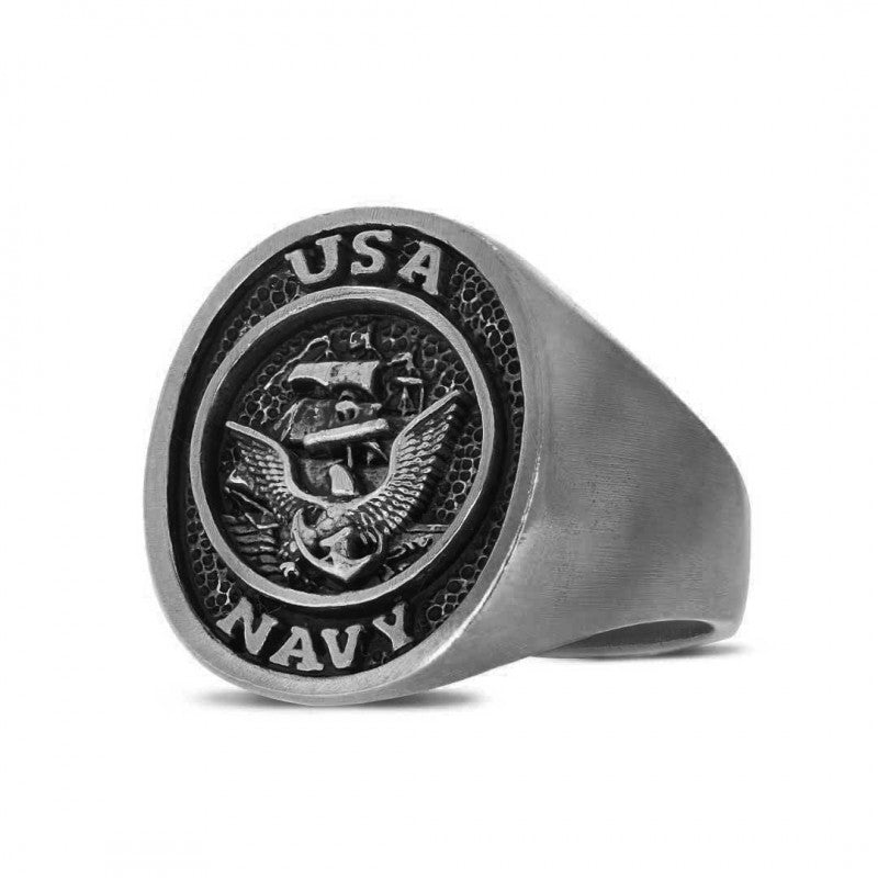US Navy Eagle Embossed Ring by SWISS PLUS - Military Rings - view 2