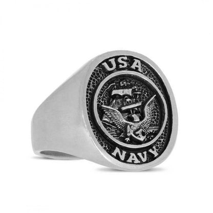 US Navy Eagle Embossed Ring by SWISS PLUS - Military Rings - view 3