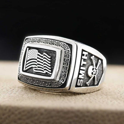 Silver US Ring by SWISS PLUS - United States Rings