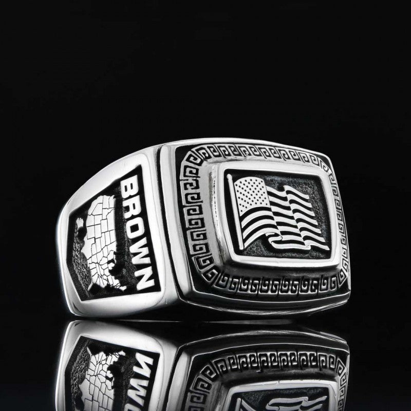 Silver US Ring by SWISS PLUS - United States Rings - view 2
