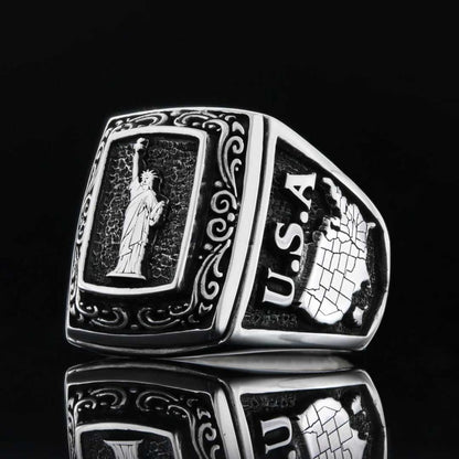 Statue Of Liberty Silver Ring by SWISS PLUS - United States Rings - view 3