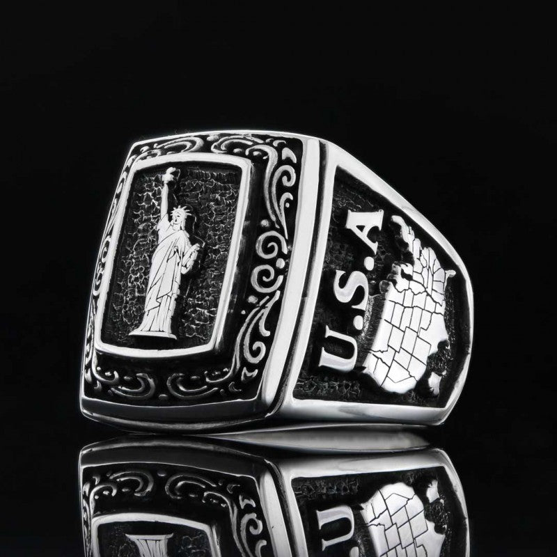 Statue Of Liberty Silver Ring