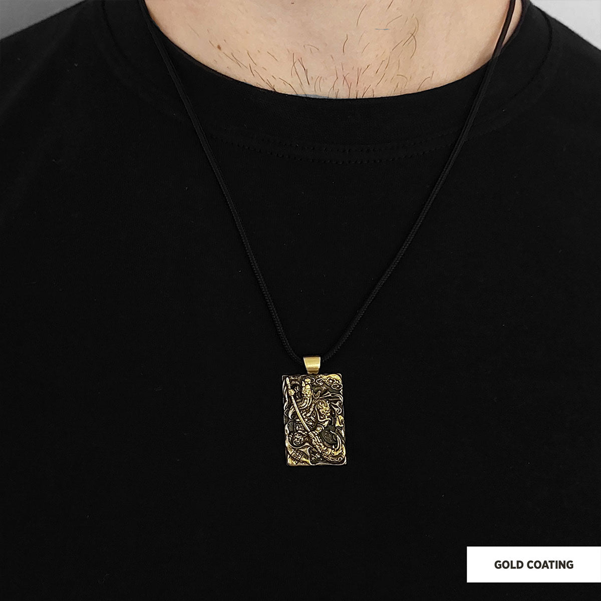 Unique Design Handmade Warrior Pendant Gold Coating by SWISS PLUS - Unique Pendants & Cool Design Necklaces - view 2