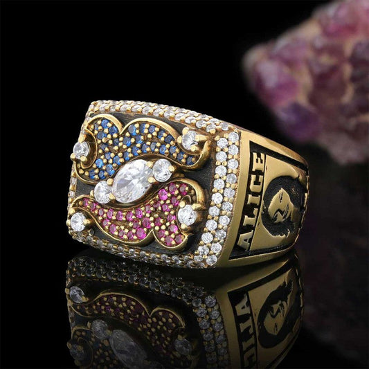 Unique Design Handmade With Stone Big Ring