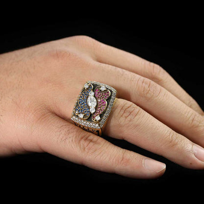 Unique Design Handmade With Stone Big Ring by SWISS PLUS - Unique Design Rings - view 4