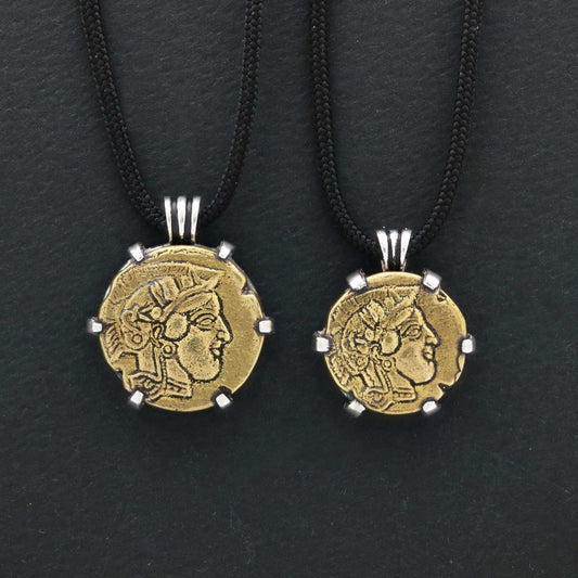 Unique Design Handmade Women Athena Coin Pendant - view 2