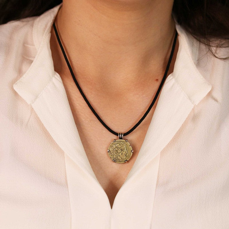 Unique Design Handmade Women Athena Coin Pendant