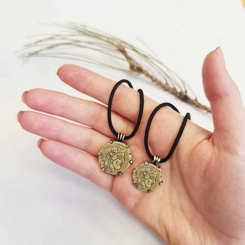 Unique Design Handmade Women Athena Coin Pendant