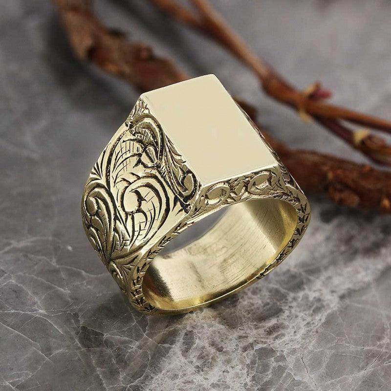 Unique Design Monogram I Bold Alphabet Ring