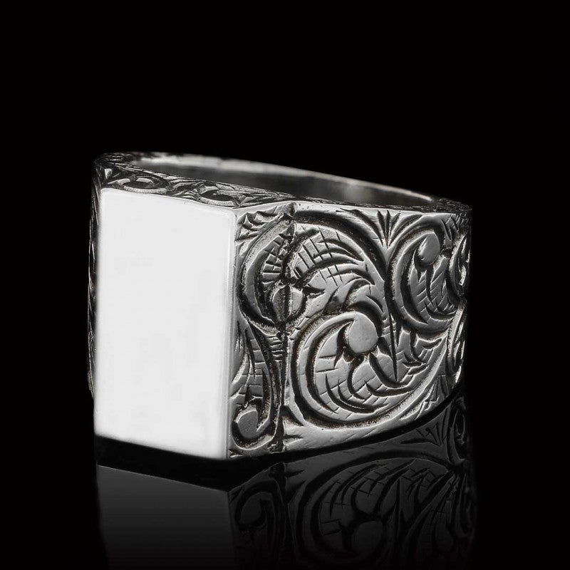 Unique Design Monogram I Bold Alphabet Ring - view 3