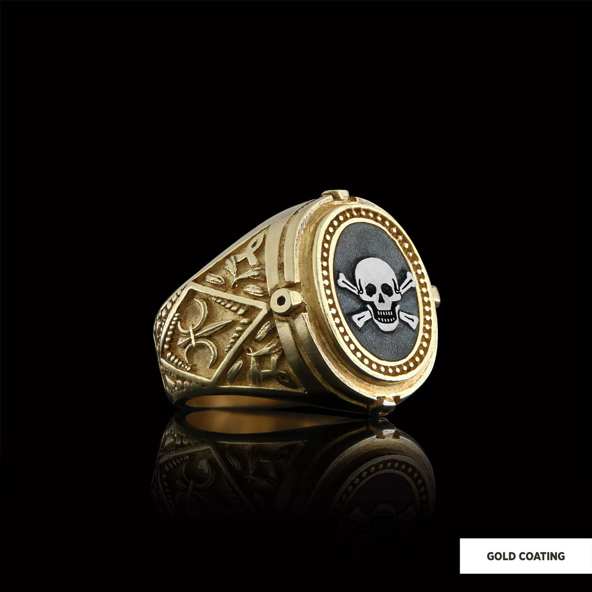 Unique Design Mortality Masonic Ring, Master Mason Ring, Elegant Masonic Ring - view 3