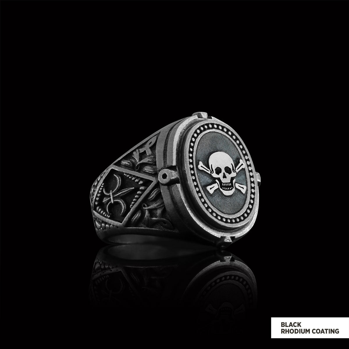 Unique Design Mortality Masonic Ring, Master Mason Ring, Elegant Masonic Ring - view 4