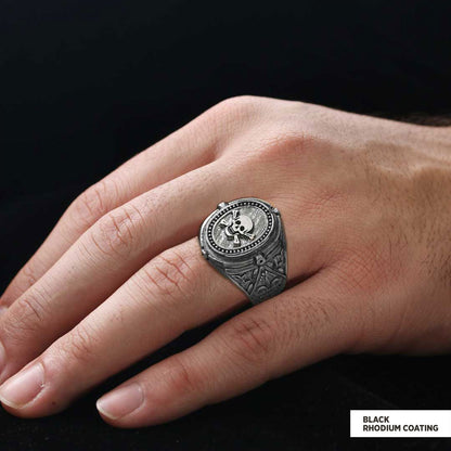 Unique Design Mortality Masonic Ring, Master Mason Ring, Elegant Masonic Ring by SWISS PLUS - Mason Collection - view 6