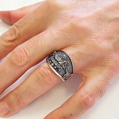 Unique Design Ottoman Style Coat of Arms Tughra Ring by SWISS PLUS - Family Collection - view 5