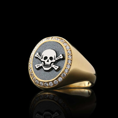 Unique Design Oval Sterling Silver Skull Women Ring by SWISS PLUS - 925 Sterling Silver Rings for Men & Women - view 6