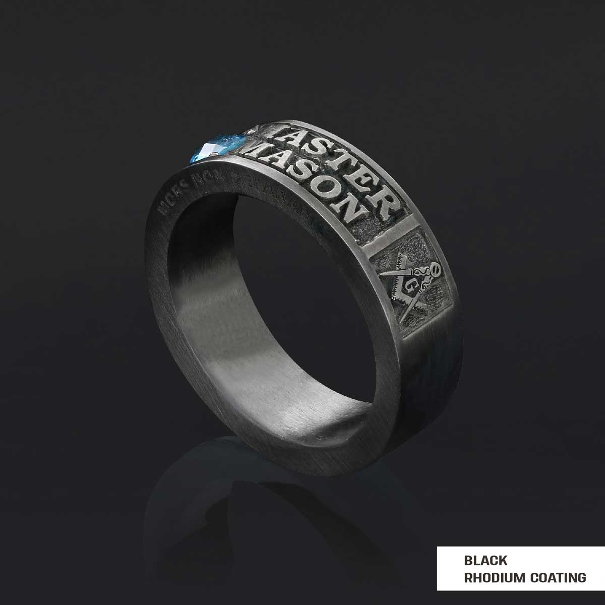 Unique Design Sterling Silver Master Mason Class Band Ring
