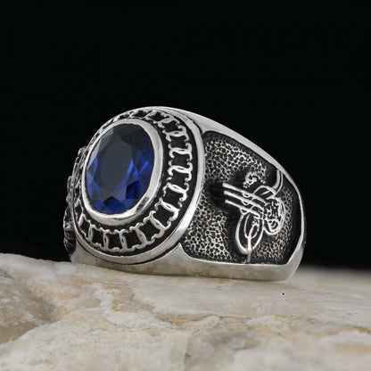 Unique Hand Made Ottoman Tughra Ring Men by SWISS PLUS - Ottoman Jewelry Collection