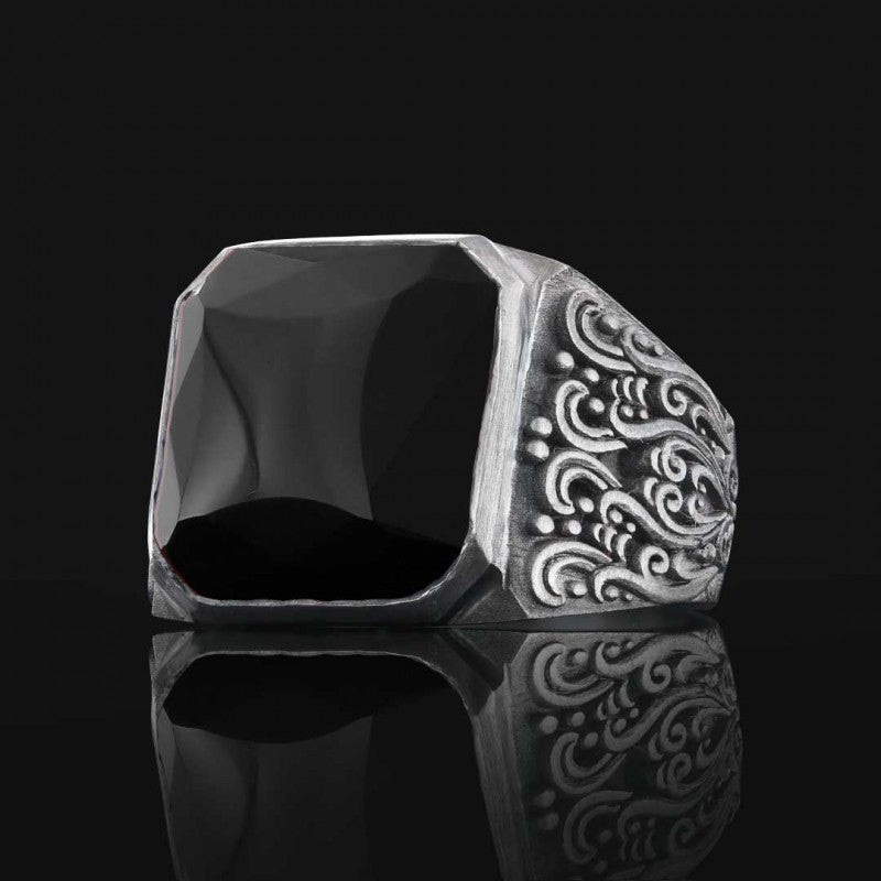 Motif Stone Men Ring - view 3