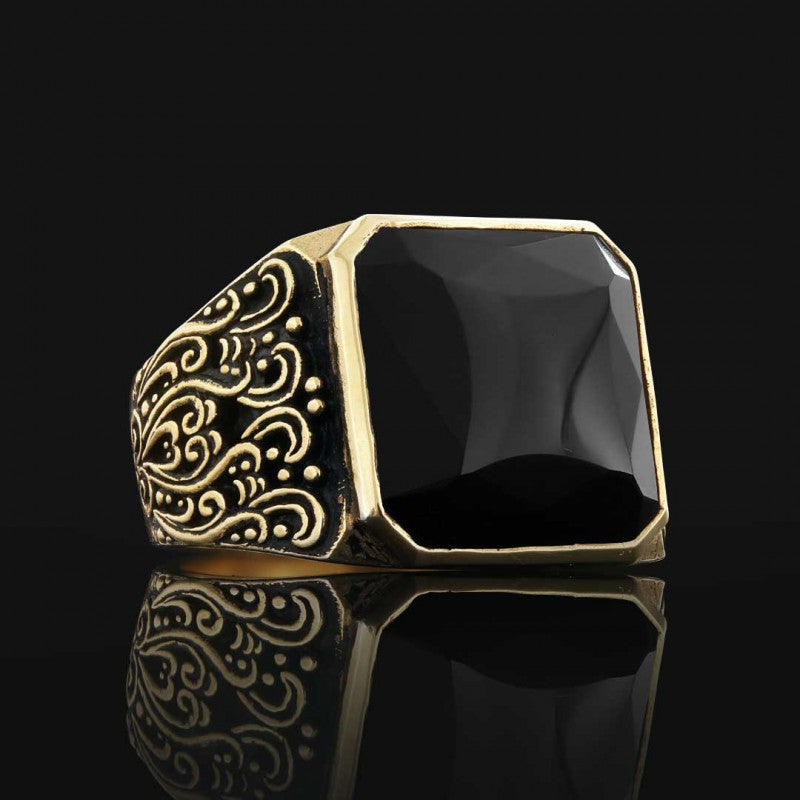Motif Stone Men Ring - view 6