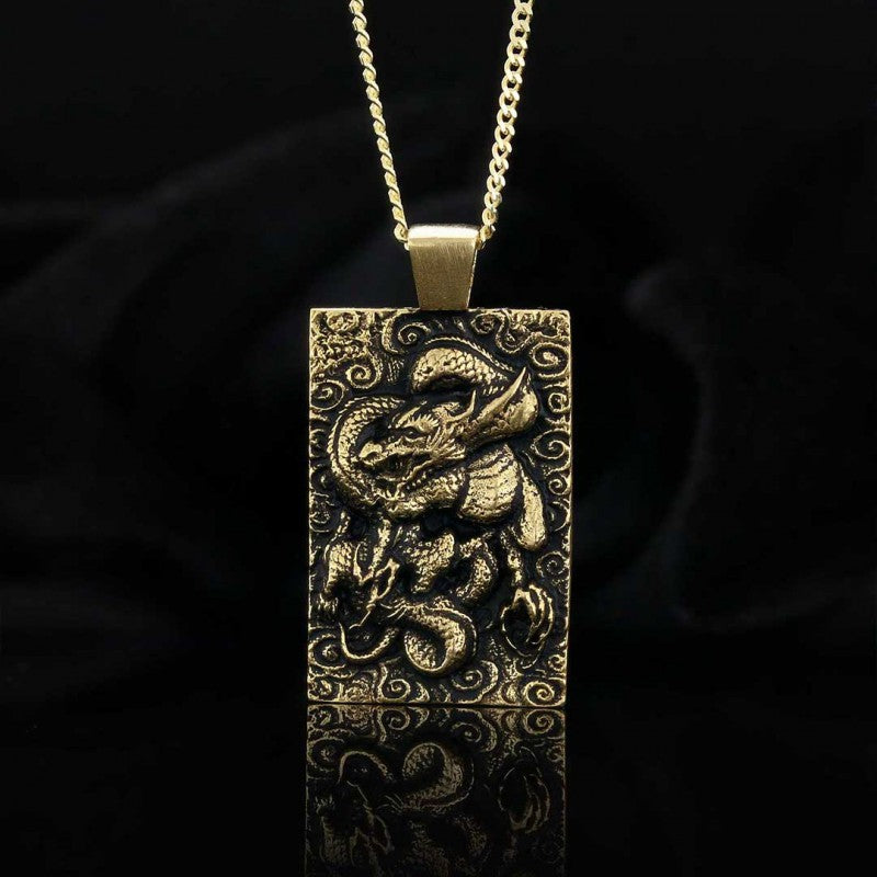 Unique Silver Dragon Necklace by SWISS PLUS - Unique Pendants & Cool Design Necklaces - view 2