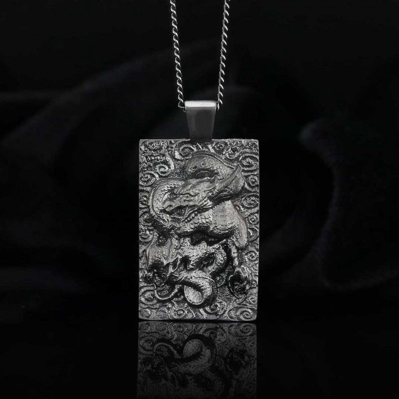 Unique Silver Dragon Necklace