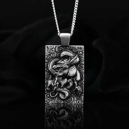 Unique Silver Dragon Necklace by SWISS PLUS - Unique Pendants & Cool Design Necklaces - view 4