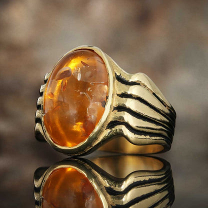 Stone Men Silver Ring by SWISS PLUS - Unique Design Rings