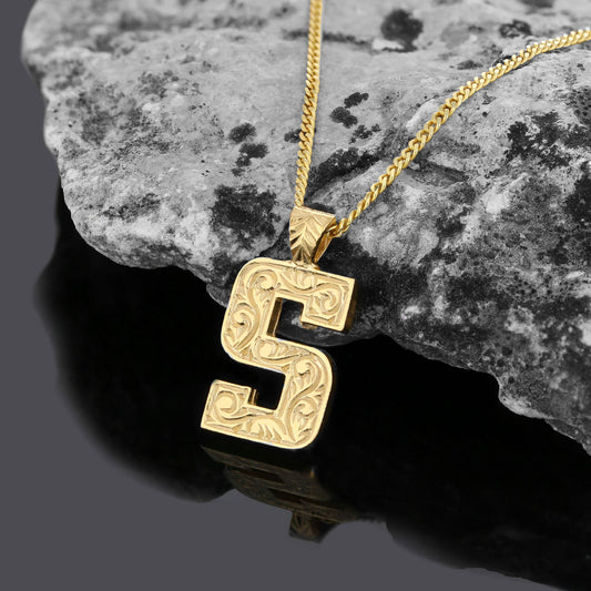 Unisex Special Design Letter Handmade Monogram S Sterling Silver Necklace - view 1