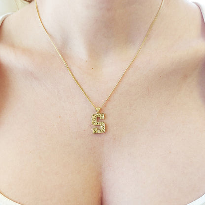 Unisex Special Design Letter Handmade Monogram S Sterling Silver Necklace by SWISS PLUS - Letter Collection - view 4