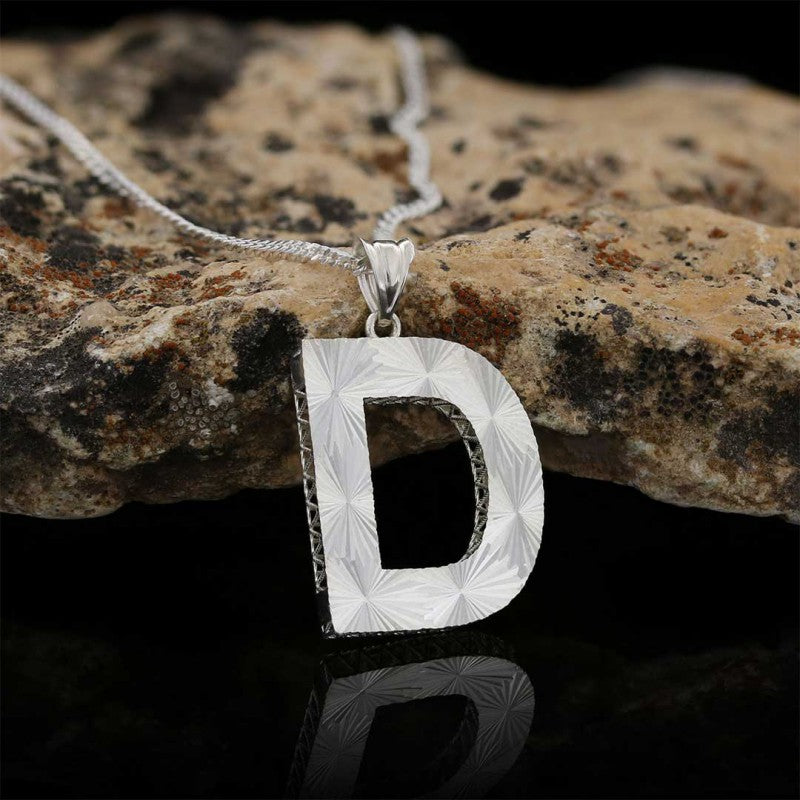 Unisex Sterling Silver Custom Design Letter Monogram D Pendant