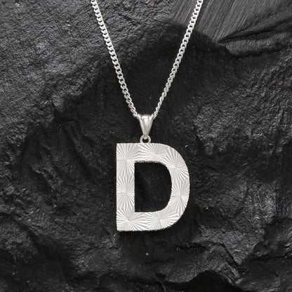 Unisex Sterling Silver Custom Design Letter Monogram D Pendant by SWISS PLUS - Letter Collection - view 3