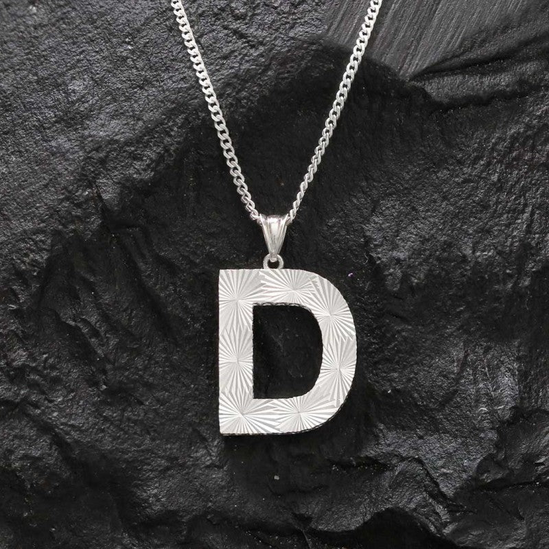 Unisex Sterling Silver Custom Design Letter Monogram D Pendant