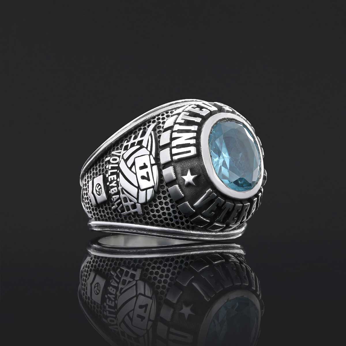 United States Veteran Ring, University of Michigan Ring, Customized High School Ring, University Ring, Customized Class Ring - view 1
