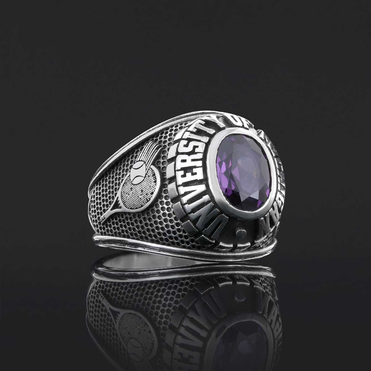 United States Veteran Ring, University of Michigan Ring, Customized High School Ring, University Ring, Customized Class Ring - view 4