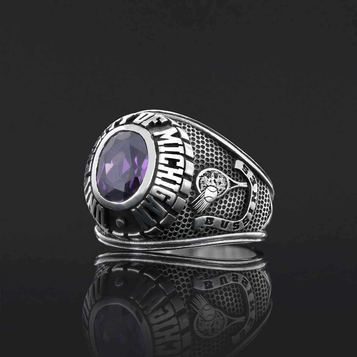 United States Veteran Ring, University of Michigan Ring, Customized High School Ring, University Ring, Customized Class Ring - view 5